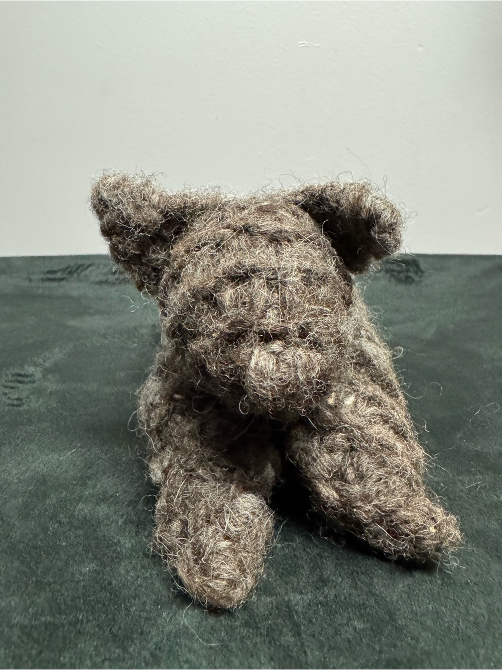 Handmade Knitted Brown Plush Cat